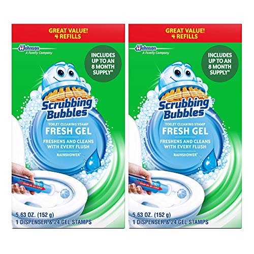 Scrubbing Bubbles Toilet Cleaning Stamp Refill, Rainshower, 24 Stamps, 2 Pack