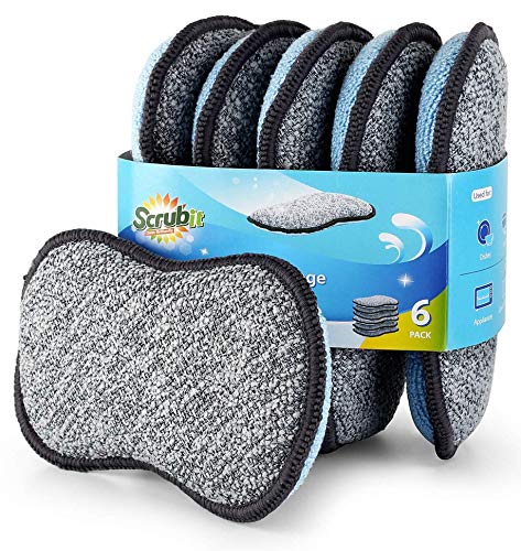 Scrubby Microfiber Kitchen Sponges - Reusable, Multi-Purpose Cleaning Tools