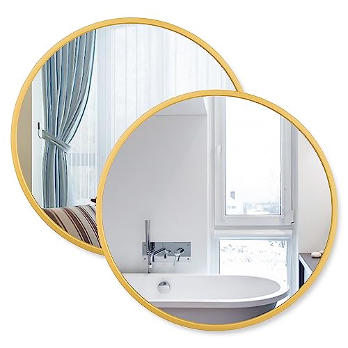 SCWF-GZ Mirror Circle Wall Mounted Hanging or Against Wall Metal Frame Dressing Make-up Mirrors