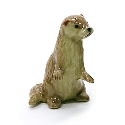 Sea Otter Figurines - Dollhouse Collectible Animal Pottery