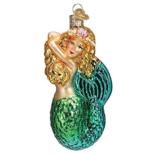 Seashell Mermaid Glass Blown Ornaments for Christmas Tree