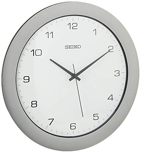 Seiko Brushed Metal Quiet Sweep Office Clock