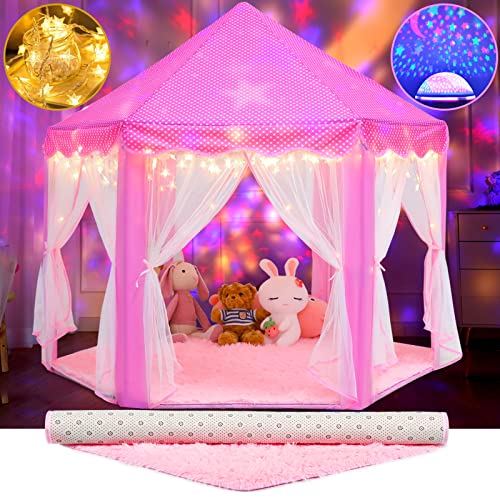 Senodeer Princess Tent with Rug and Star Lights
