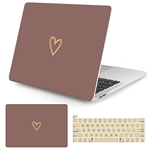 Seorsok MacBook Pro 13 inch Case M2: Gold&Cute Heart Edition