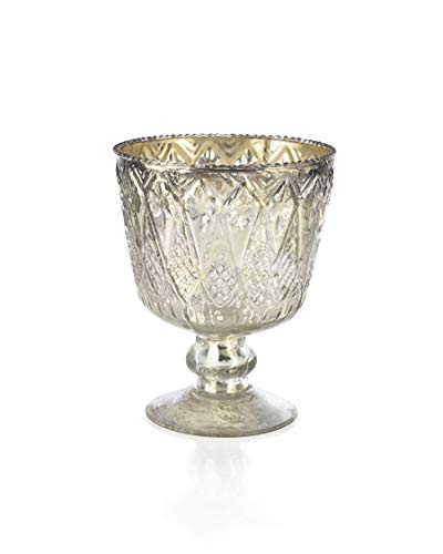 Antique Silver Glass Coupe Vase