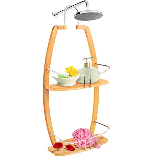 SereneLife Bamboo Hanging Shower Caddy