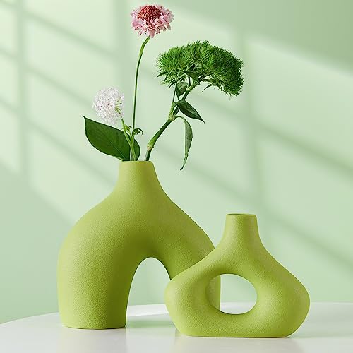 Serwalin Green Ceramic Vase Set 2 - Modern Home Decor