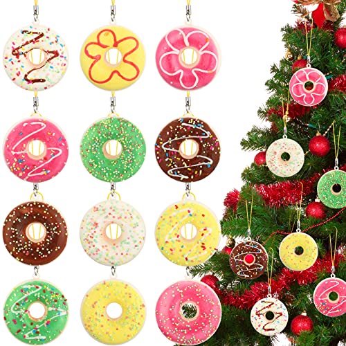 Set of 12 Donut Christmas Ornaments