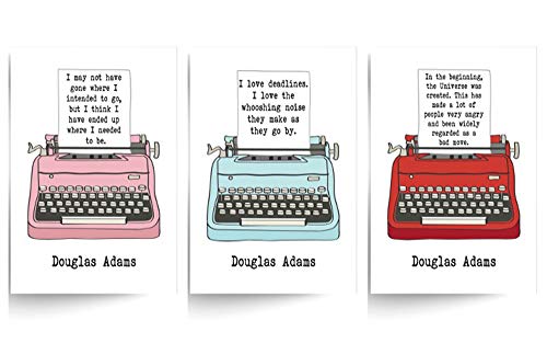 Set of 3 Unframed Douglas Adams Quotes