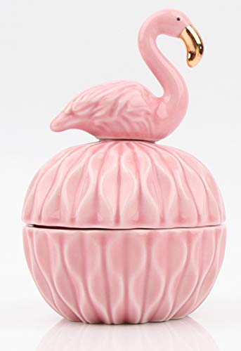SEVENBEES Ceramic Flamingo Figurine Trinket Box