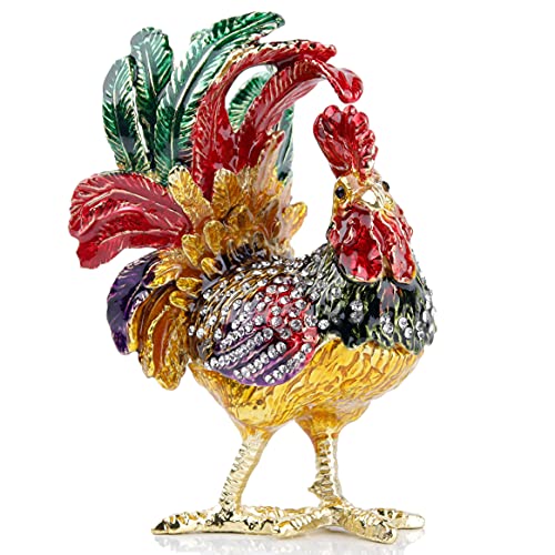 SEVENBEES Rooster Jewelry Trinket Box