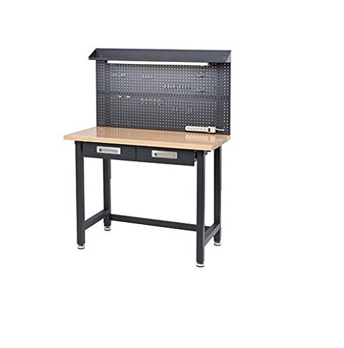 Seville Classics Lighted Workbench - Dark Grey