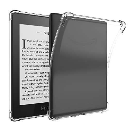 SFFINE Clear Case for Kindle Paperwhite 2021 - Thin Slim Lightweight Silicone Rubber Back Cover
