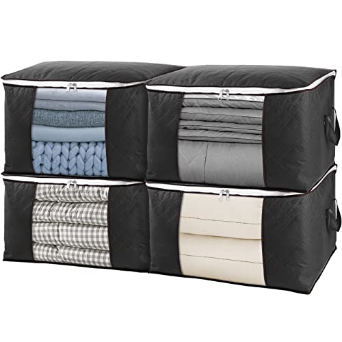 Lifewit 6-Pack Clothes Storage Bag, Storage Bins for Clothes, Blankets,  Comforters, 60L, Black