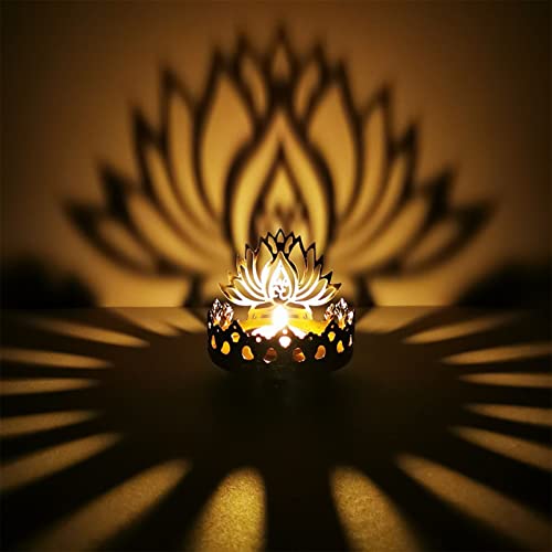 Shadow Lotus Candle Holder with Tea Light Candle Set