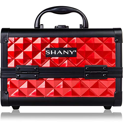 SHANY Mini Makeup Train Case With Mirror - Ruby Red