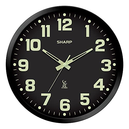 SHARP Glow in The Dark Atomic Analog Wall Clock