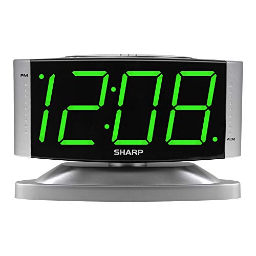 SHARP LED Alarm Clock – Outlet Powered, Simple Operation, Big Display