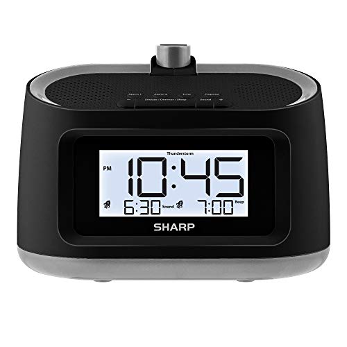 Sharp Projection Alarm Clock with 8 Soothing Nature Sounds