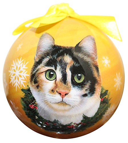 Shatter Proof Calico Cat Christmas Ornament