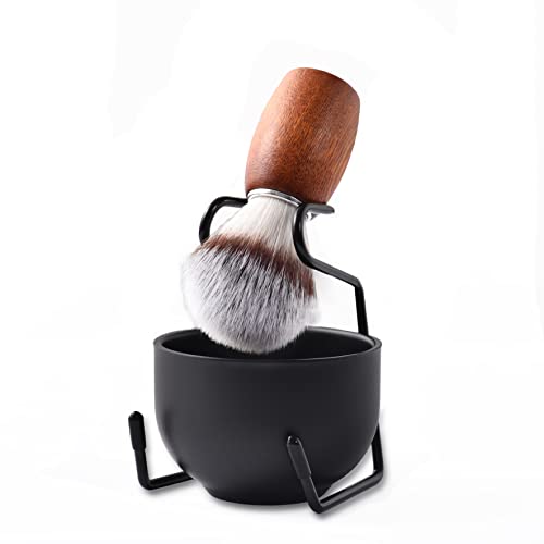 Shaving Brush Set for Men, 3pcs Shaving Set Includes Shaving Brush Shaving Bowl and Razor Stand