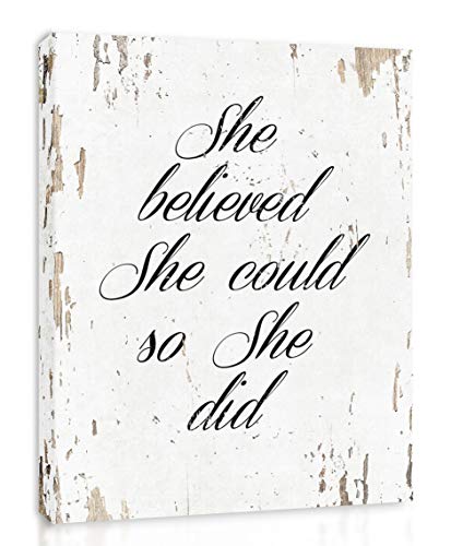 She Believed She Could So She Did - Quote Motivational Wall Art
