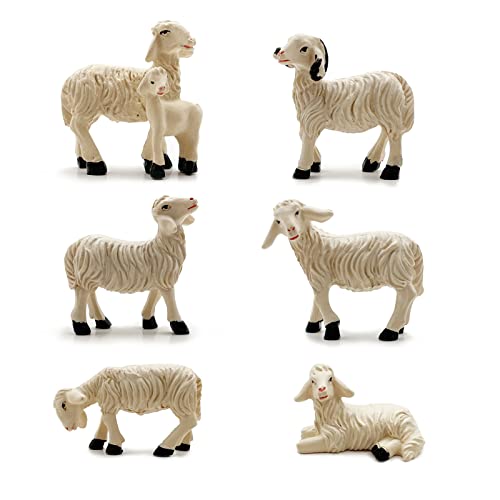Sheep Garden Statues Set with Realistic Details