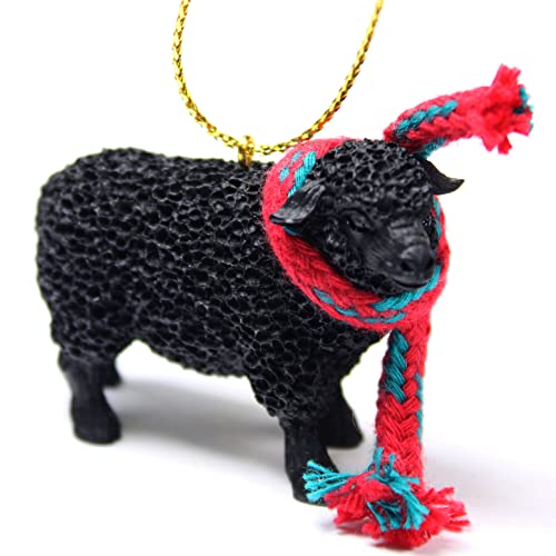 Sheep Tiny Miniature One Christmas Ornament Black