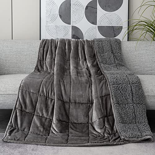 Sherpa Fleece Weighted Blanket for Better Sleep