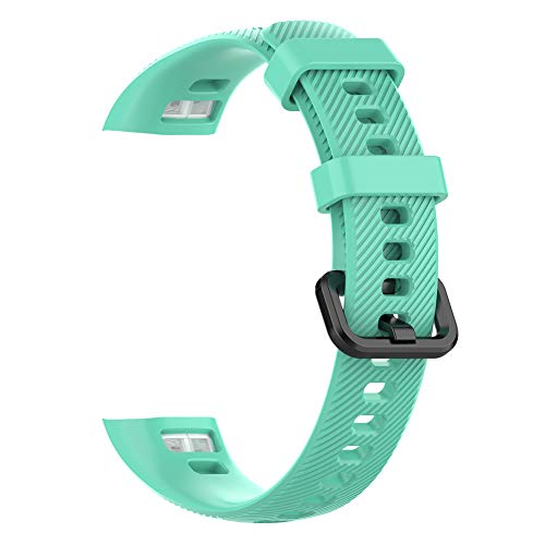 Shiker Compatible with Huawei Band Wriststrap, Soft Silicone Wriststrap Replacement Watchband Bracelet, with Quick Release Pins, for Huawei Band 3 Pro and Band 4 Pro, Teal