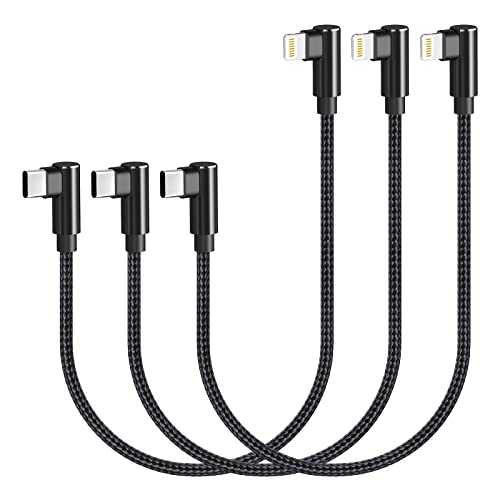 Short 1ft USB C to Lightning Cable 3 Pack
