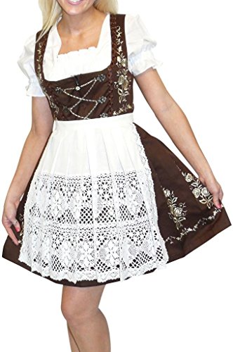 Short German Wear Oktoberfest Dress with Lace Apron & Crop Top