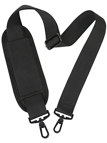 Shoulder Strap, 52" Universal Replacement Laptop Shoulder Strap Luggage Duffel Bag Strap Adjustable Comfortable Belt with Metal Hooks for Briefcase Computer Messenger Bag Laptop Notebook Case,Black