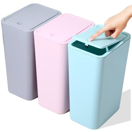 SHPMXUPW 3 Pack Bathroom Trash Can with Lid