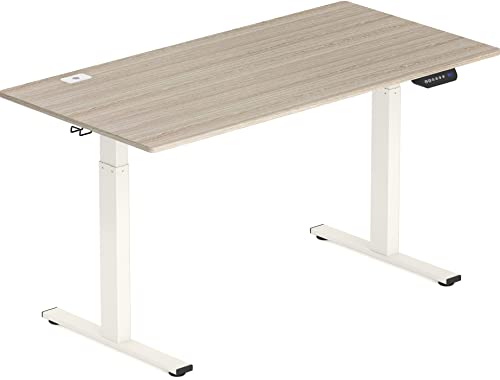 SHW Electric Height Adjustable Standing Desk - Maple
