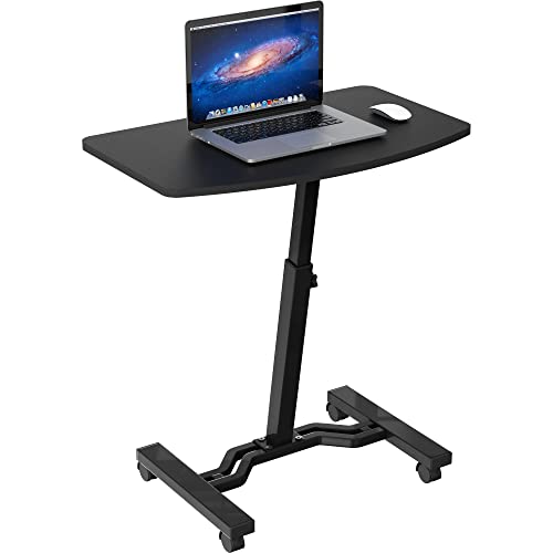 SHW Height Adjustable Laptop Stand Desk Rolling Cart