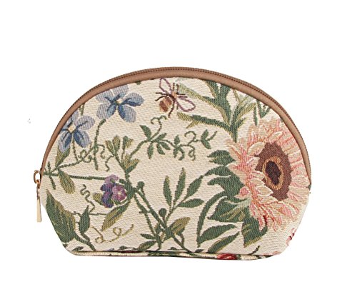 Signare Tapestry Cosmetic Bag Toiletry Makeup Bag for Women With Morning Garden Design(COSM-MGD)