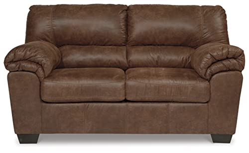 Signature Design by Ashley Bladen Faux Leather Loveseat, Brown