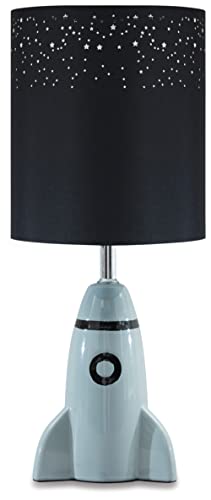 Signature Design by Ashley Cale Childrens 18.75" Table Lamp with Rocket Base, Gray