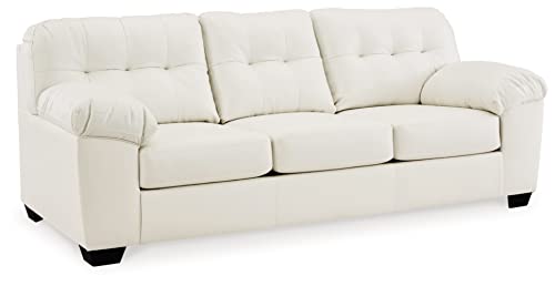 Signature Design by Ashley Donlen Modern Tufted Faux Leather Sofa, White