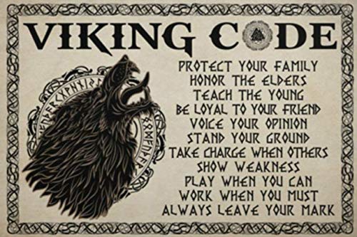 SIGNCHAT Wolf Viking Code Metal Sign