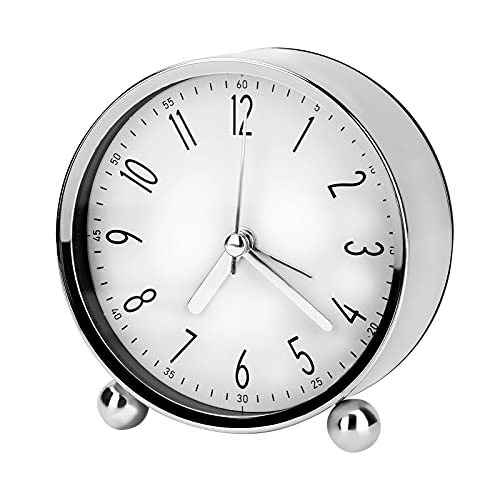 Silent Non Ticking Small Round Alarm Clock