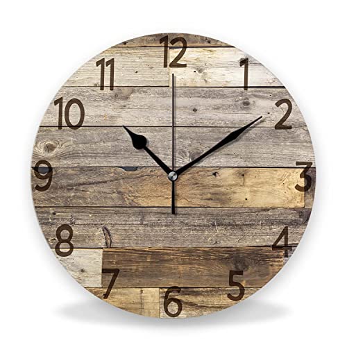 Silent Non-Ticking Wood Wall Clock for Home Decor