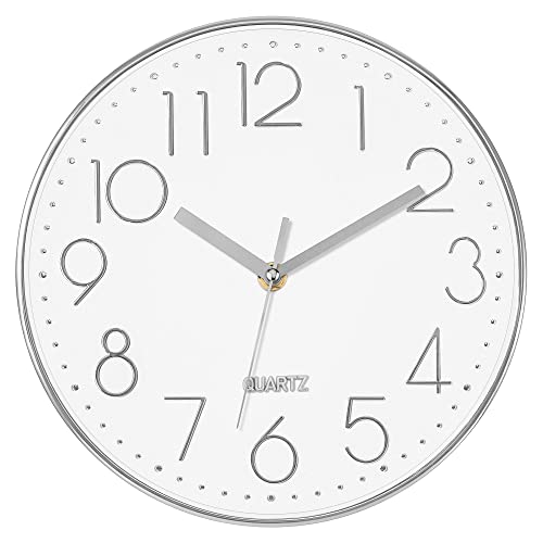 Silent Wall Clock Battery Operated 10 inch