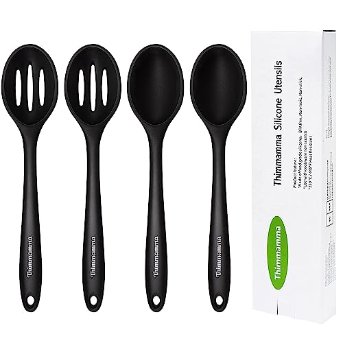 Silicone Cooking Spoon - Nonstick Kitchen Spoons for Cooking