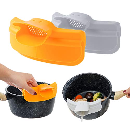 Silicone Food Strainer Hands-Free Pan Strainer