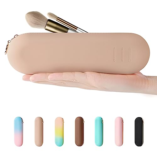 Silicone Makeup Brush Organizer with Anti-Fall Out Zipper