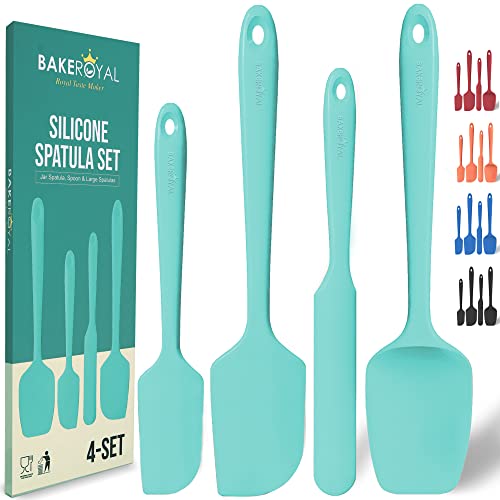Silicone Spatula Set - 4-Piece Rubber Spatulas for Nonstick Cookware