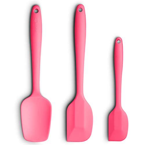 Silicone Spatula Set, High Heat-Resistant, Non-stick, Pink