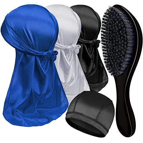 Silky Durags with Wave Brush Packs for Men Waves